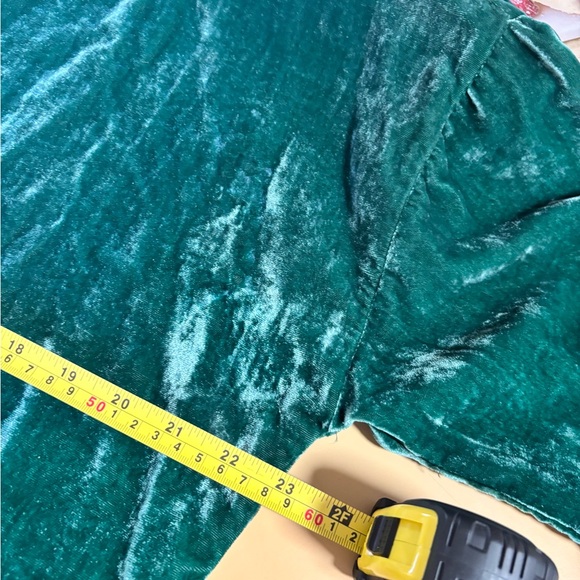 Cupcakes and cashmere green velvet bell sleeve crop top size small - Picture 4 of 7